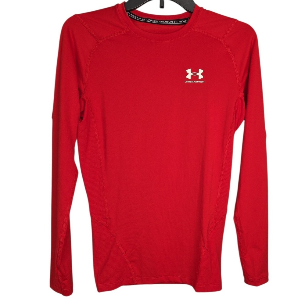 Under Armour HeatGear Mens‎ Compression Shirt XXL Red Long Sleeve Athletic NWT - Picture 5 of 12